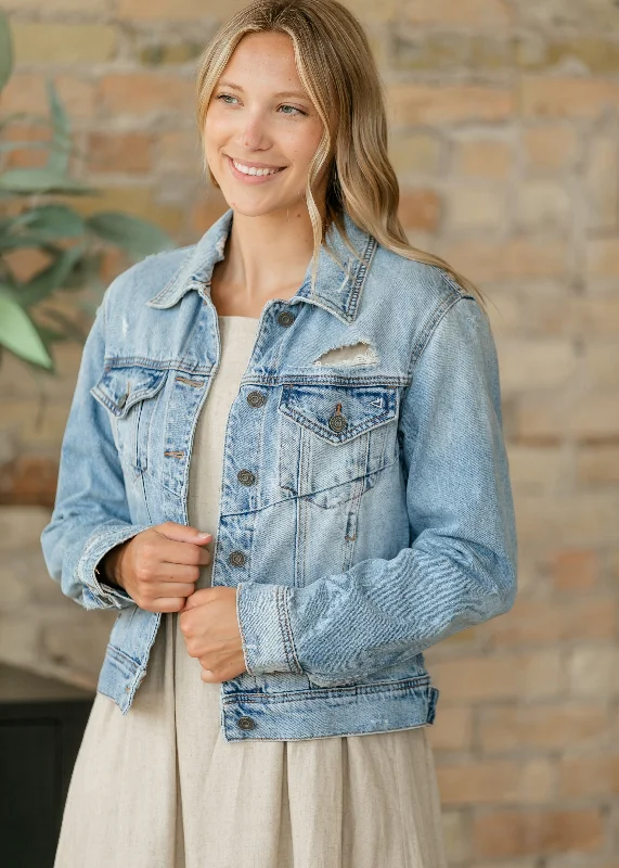 Light Wash Fitted Denim Jacket