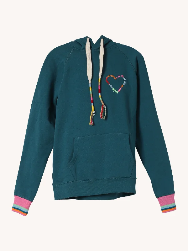 Heart Embroidered Hoodie