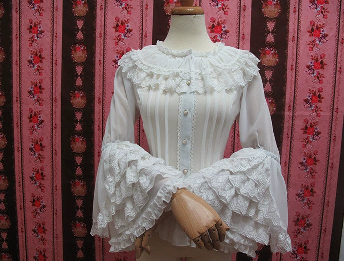 Lace Ruffled Sleeve Blouse