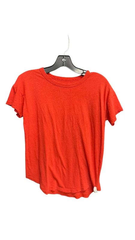 Top Short Sleeve Basic By Madewell In Orange, Size: Xs