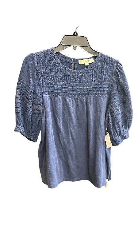 Top Short Sleeve By Loft In Navy, Size: Xl