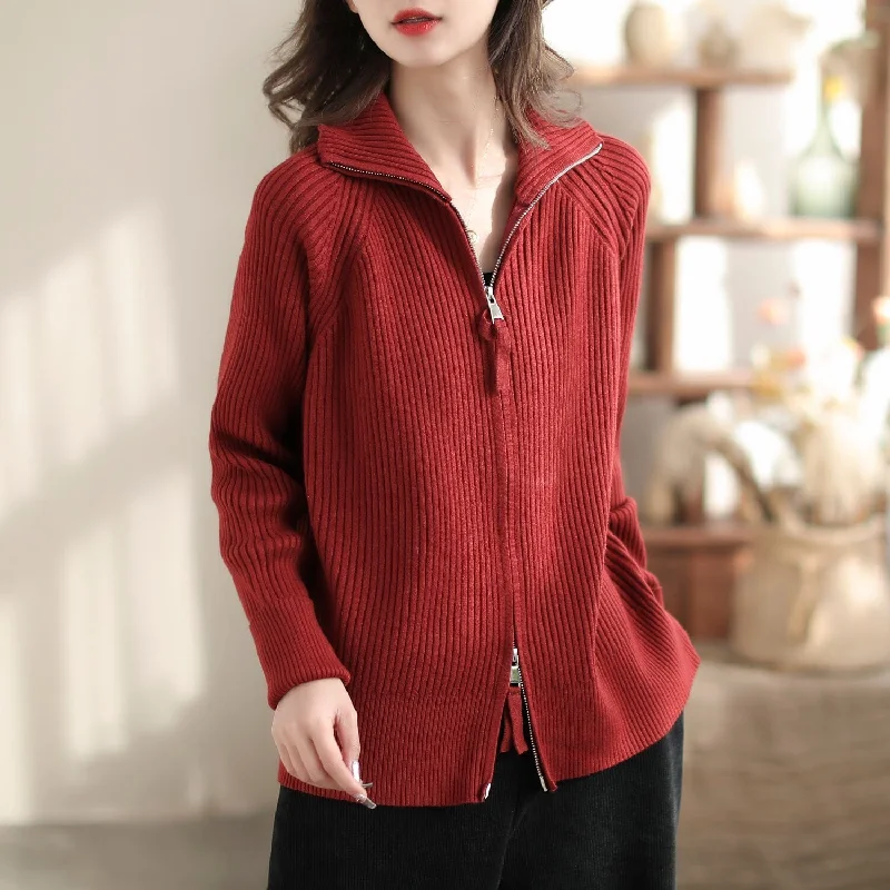 Spring Minimalit Casual Elasitc Cardigan