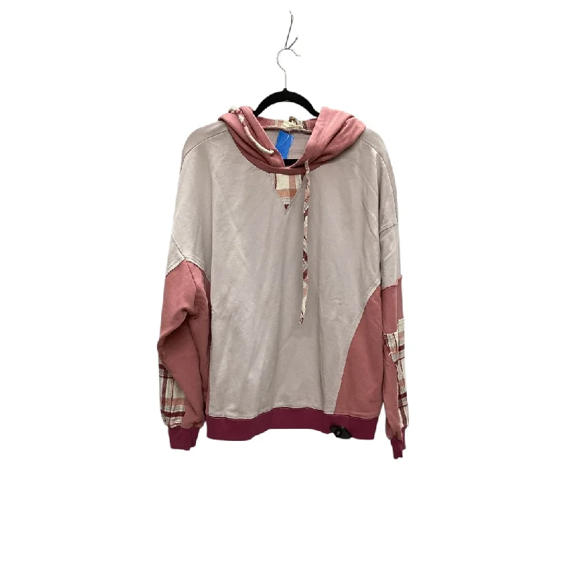 Sweatshirt Hoodie By Easel In Pink, Size: L