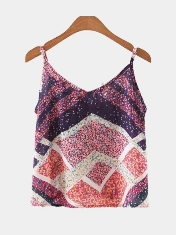 Custom Floral Print Sleeveless Cami