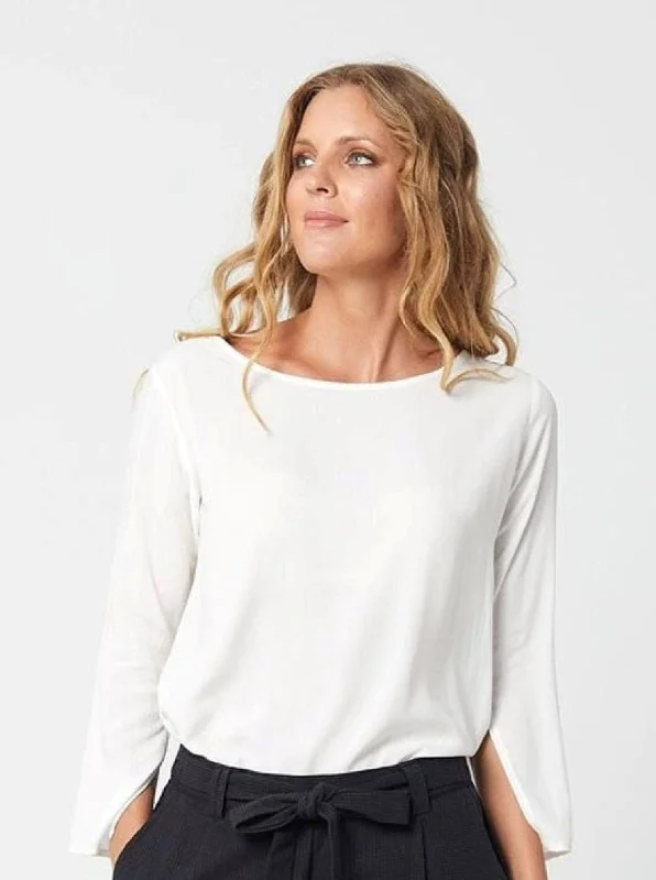 Woman Winter White Long Sleeves Top DIANA Top -White