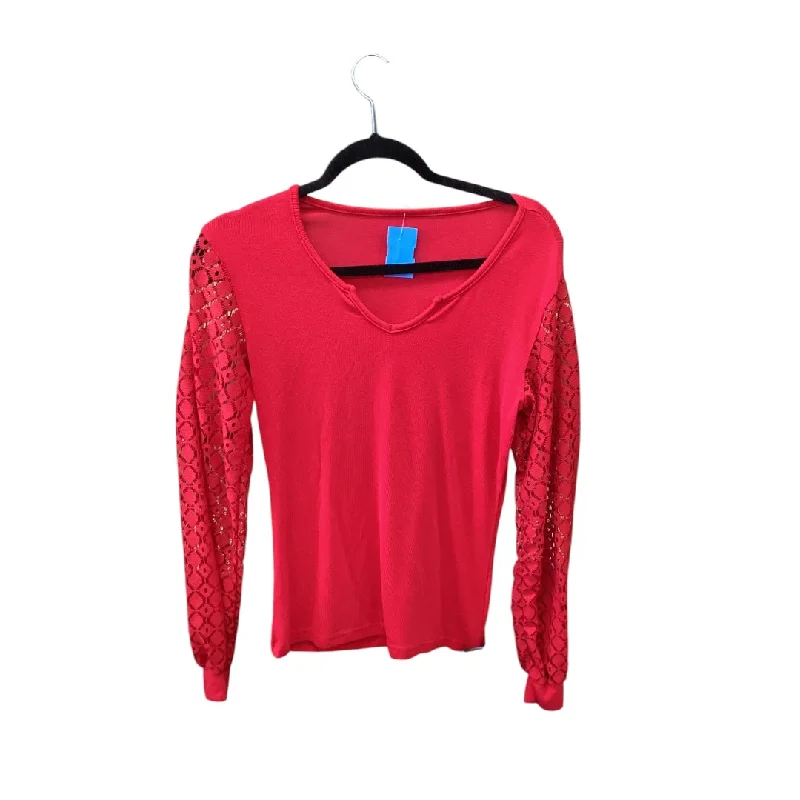 Top Long Sleeve Basic By Cmf In Red, Size: M