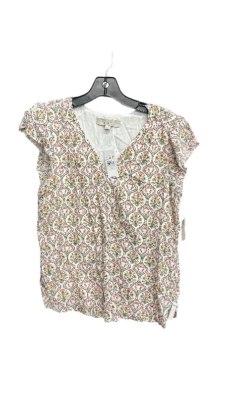 Top Short Sleeve By Loft In Floral Print, Size: Xs