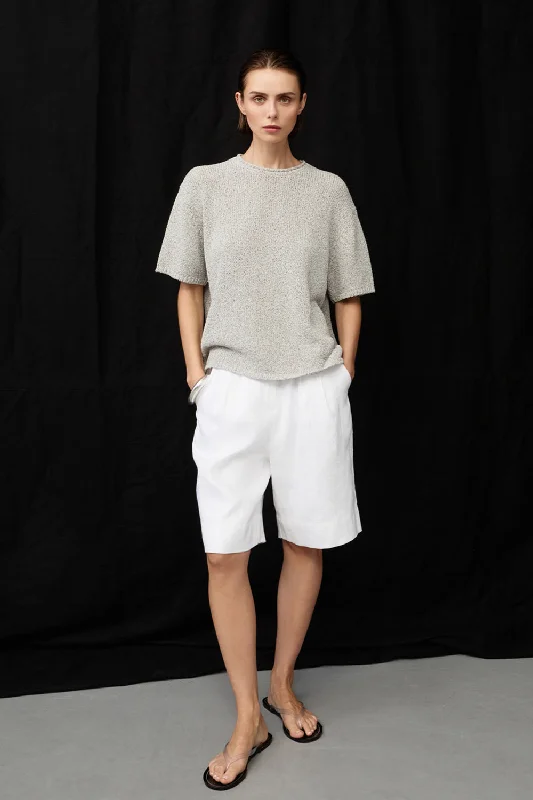 ERIN SILVER MARLE BOXY KNIT TEE