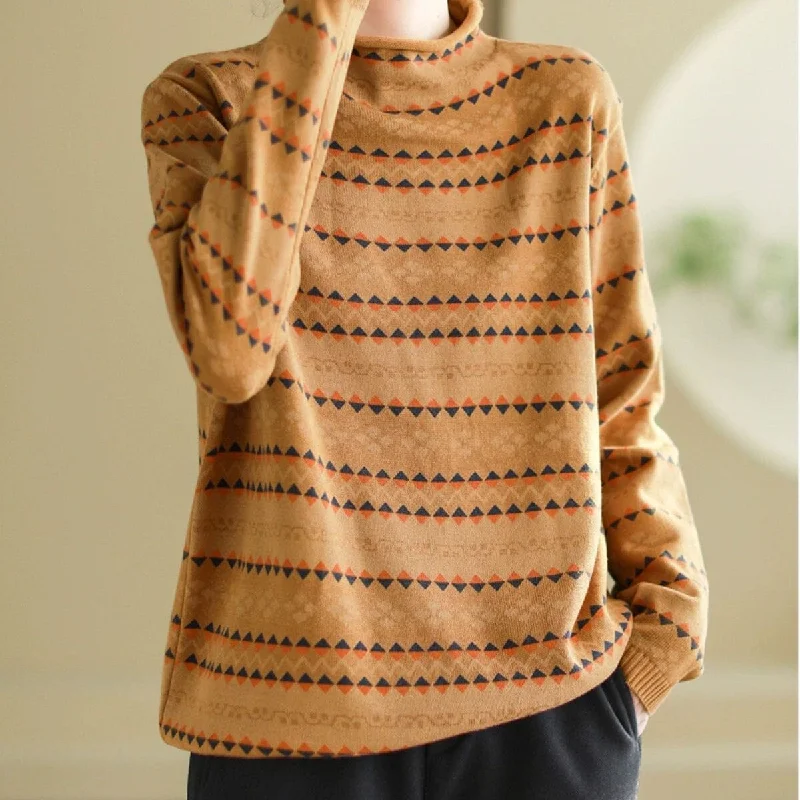 Autumn WInter Knitted Turtleneck Cardigan