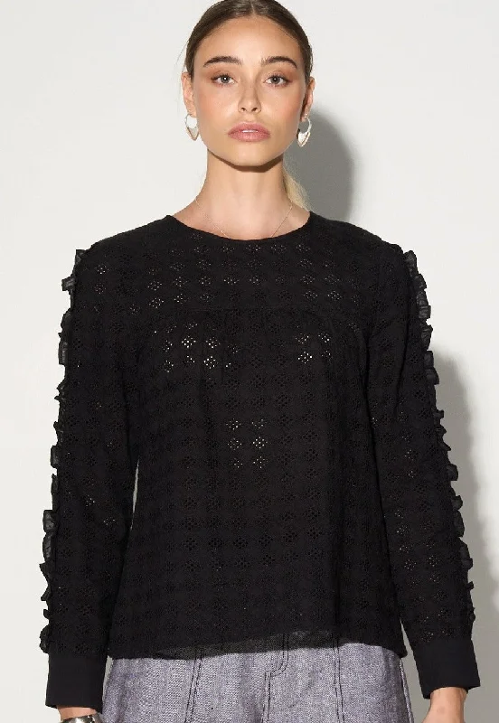 Black Ruffled Blouse