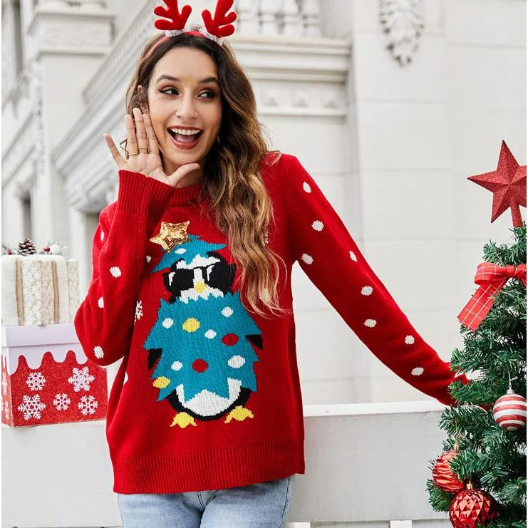 Christmas Sweater With Pullover Animal Woman Wholesale