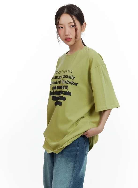 Graphic Round Neck Oversized T-Shirt CU420