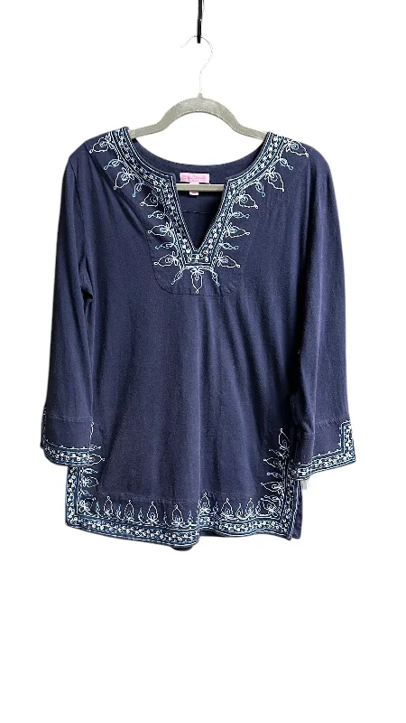 Top Long Sleeve By Lilly Pulitzer In Navy, Size: M