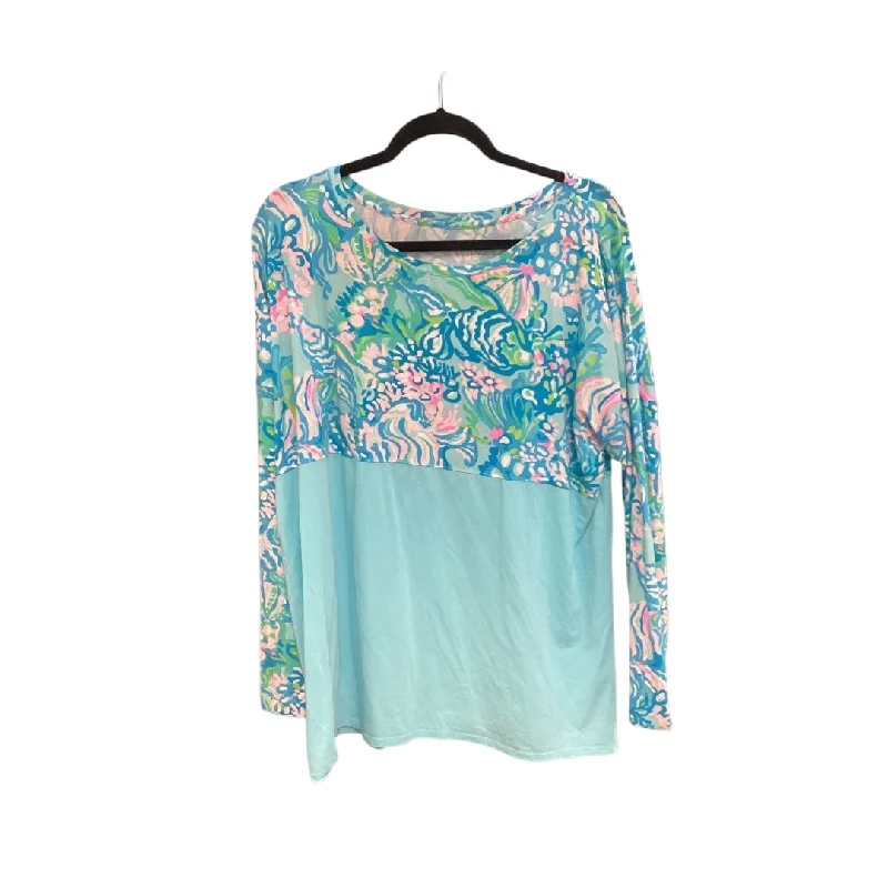 Top Long Sleeve By Lilly Pulitzer In Blue, Size: Xxl