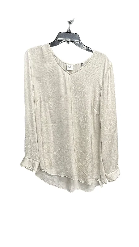 Top Long Sleeve By Cabi In Cream, Size: L