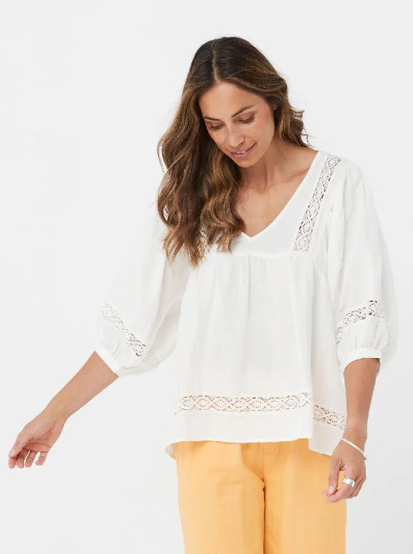 Octavia Tunic/Yamin Top - Off White/Linen Viscose