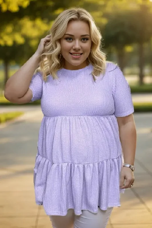 Bell Heather Tiered Tunic Top in Lavender