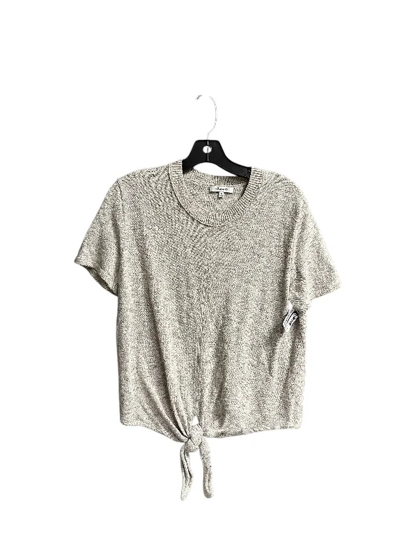 Sweater Short Sleeve By Madewell In Brown & Cream, Size: M