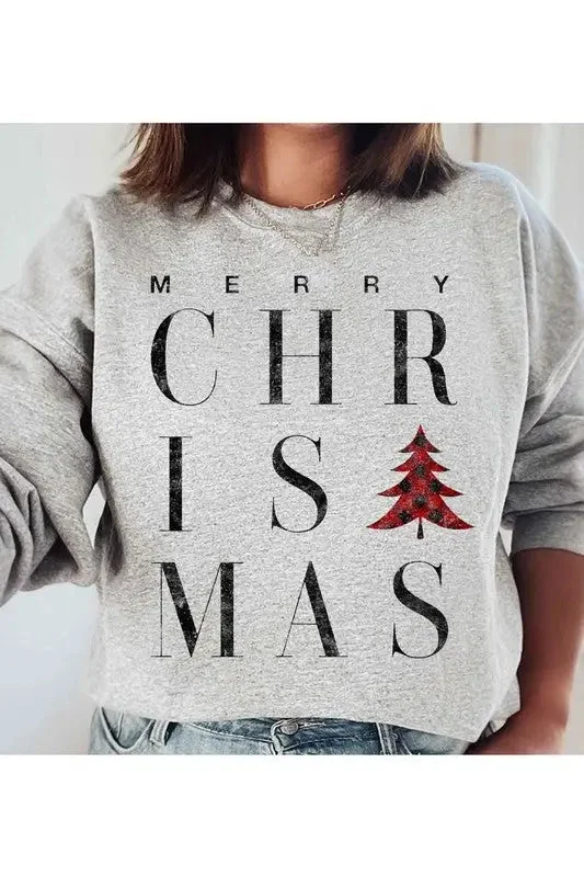 Alphia Merry Christmas Graphic Sweatshirt Plus Size