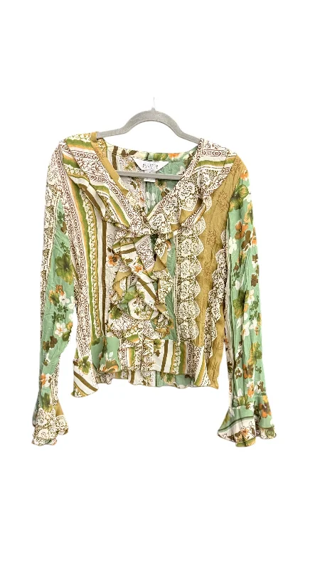 Top Long Sleeve By Allison Taylor In Floral Print, Size: M