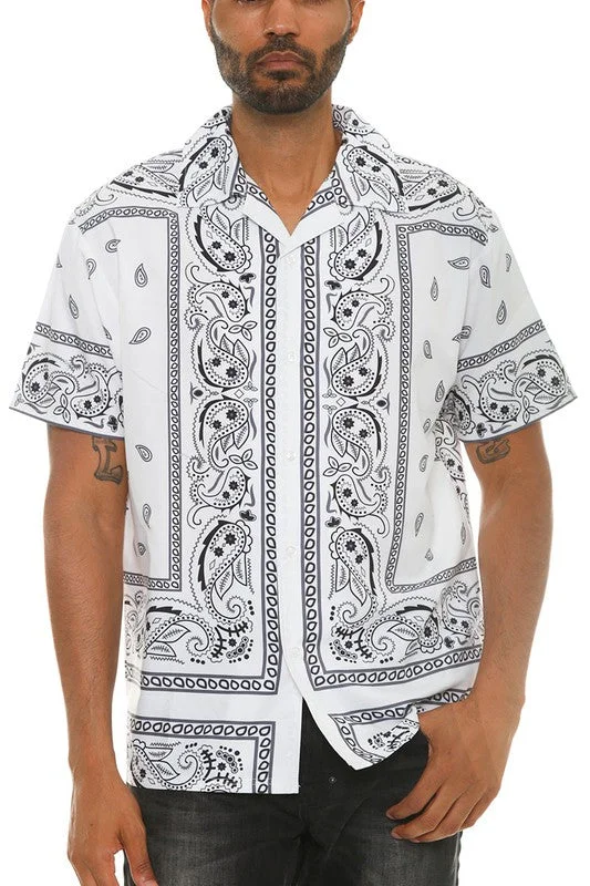 Weiv Mens Collared Print Button Down