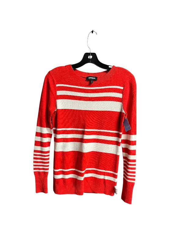 Sweater By Express In Red & White, Size: L