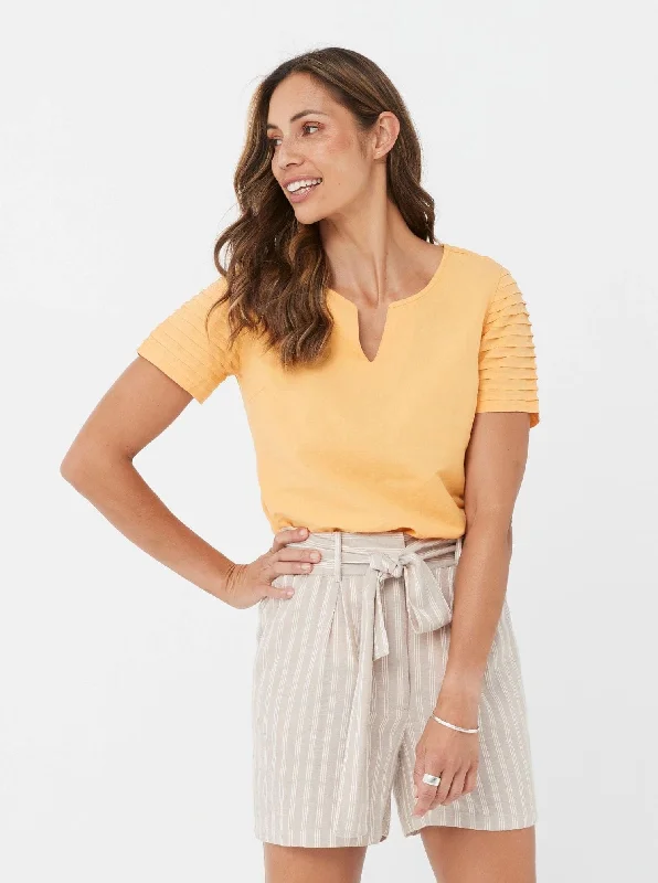 Quella Top - Marigold/Linen & Cotton