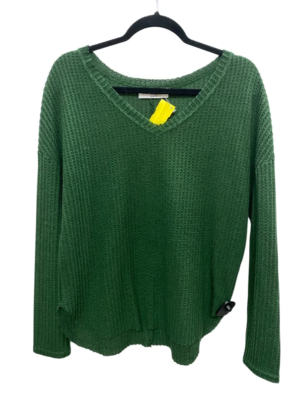 Top Long Sleeve By Double Zero In Green, Size: S