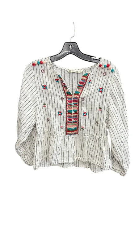 Top Long Sleeve By Zara Basic In Multi-colored, Size: M