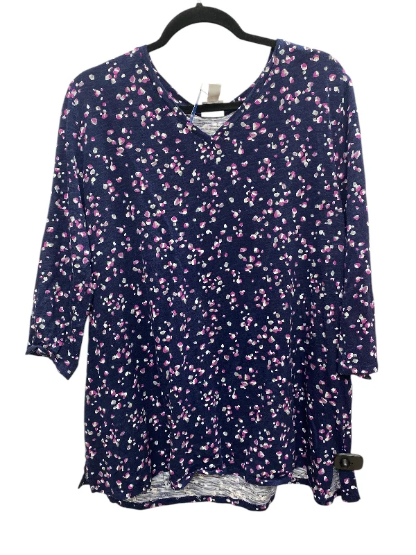 Top Long Sleeve By Chicos In Navy, Size: 4