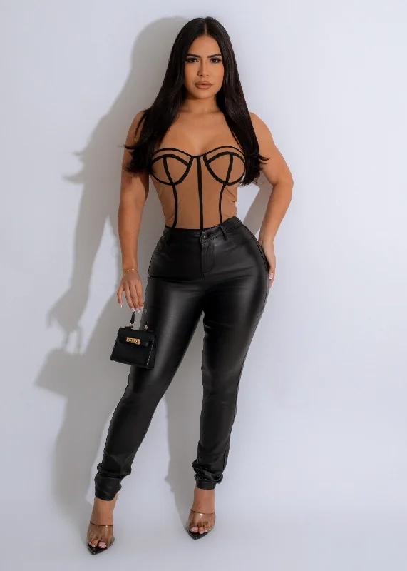 Sun Tattoo Mesh Bustier Black