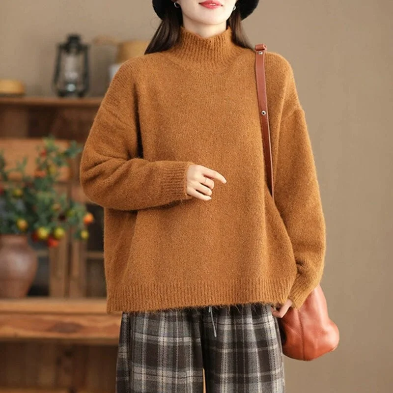 Women Minimalist Casual Loose Solid Knitted Cardigan