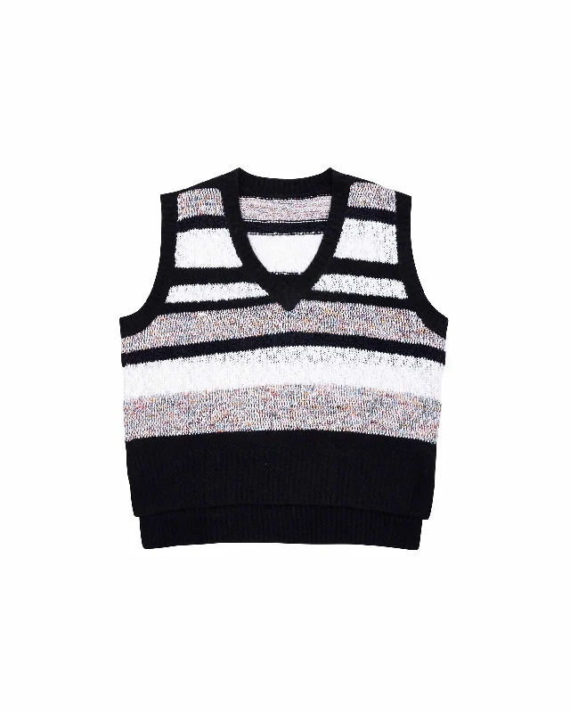 Multi Color Border Knit Vest