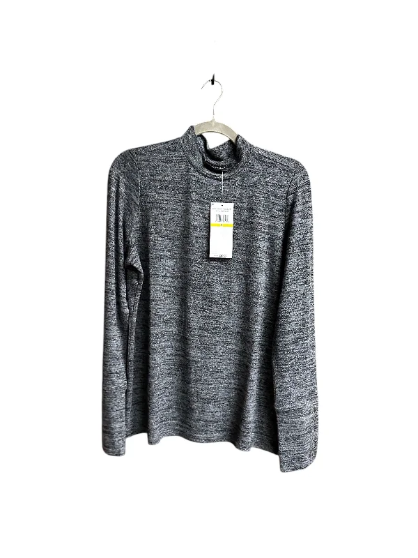 Top Long Sleeve By Rafaella In Grey, Size: M