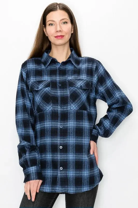 Weiv Boyfriend Oversize Checker Plaid Flannel