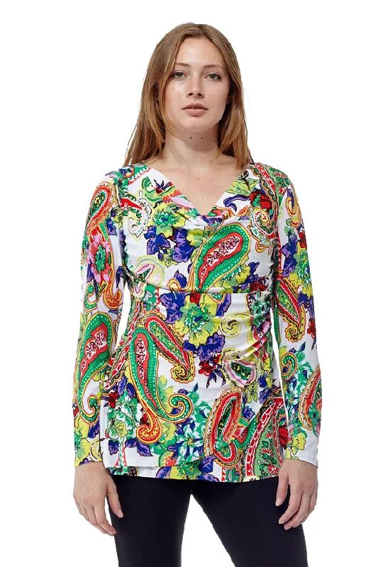 Paisley Printed Wrap Tunic