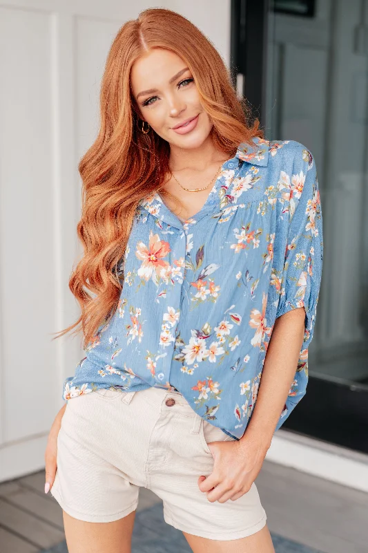 Lanikai Floral Button Down Top