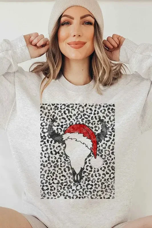 Alphia Cattle Christmas Graphic Sweatshirt Plus Size