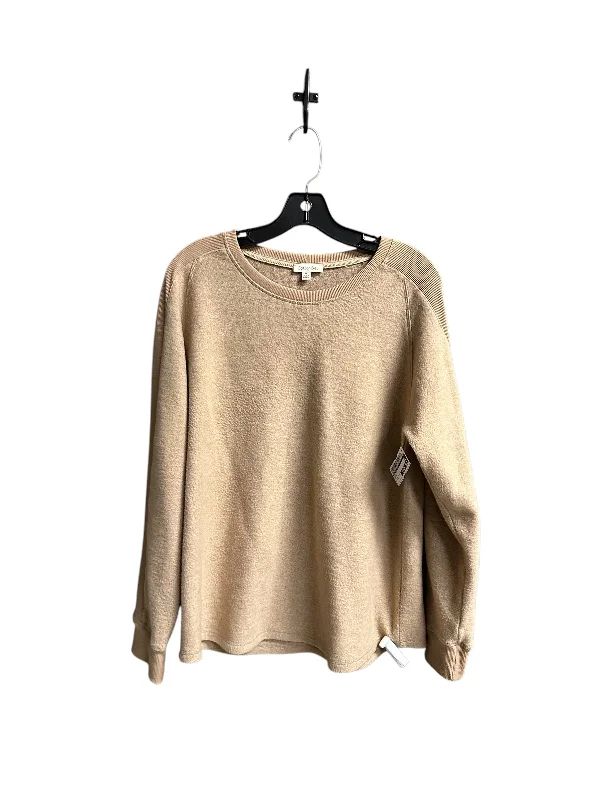 Top Long Sleeve By Cotton Bleu In Brown, Size: M