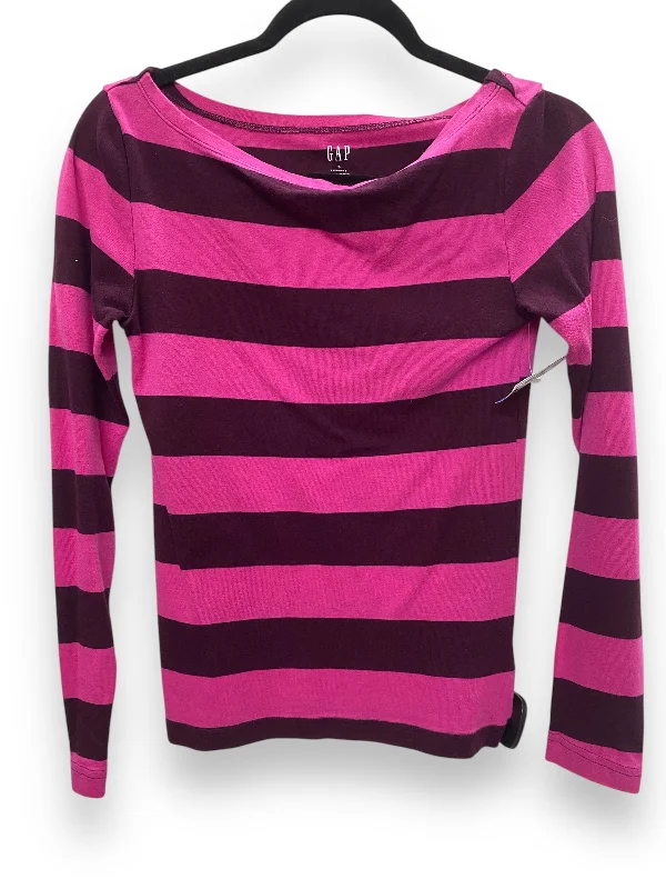 Top Long Sleeve Basic By Gap In Striped Pattern, Size: S