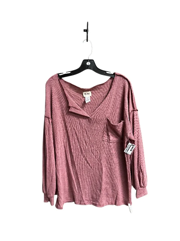 Top Long Sleeve By Bibi In Red, Size: S