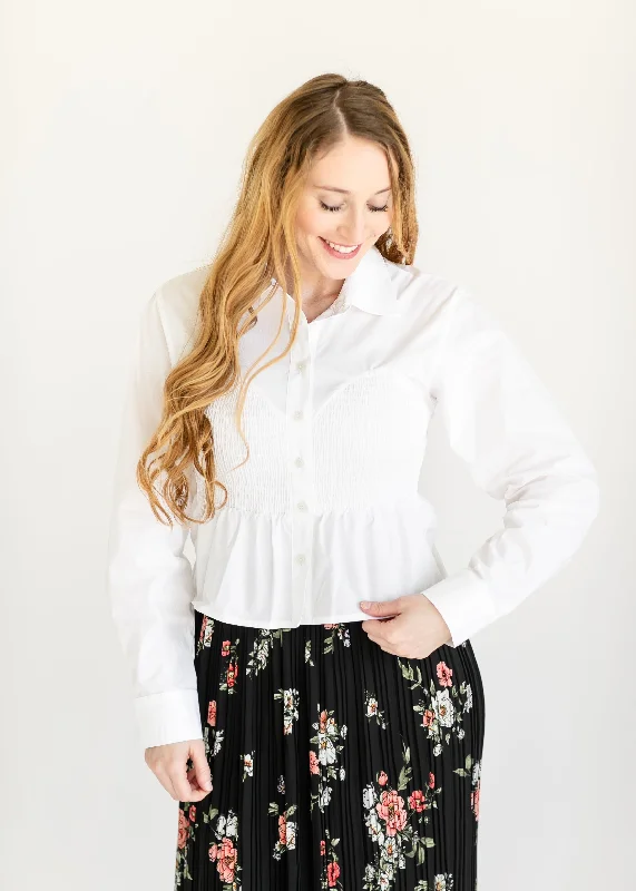 Marisol White Button Up Top - FINAL SALE