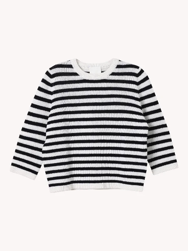 STRIPED CREWNECK PULLOVER SWEATER