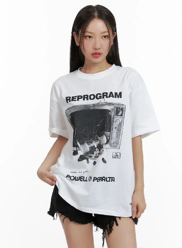 Reprogram Graphic Oversized T-Shirt (Unisex) CU405