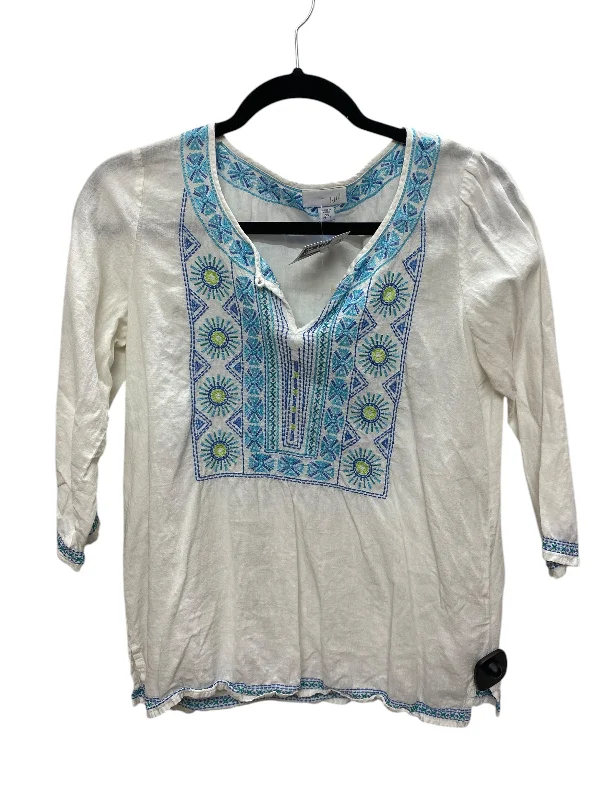 Top Long Sleeve By J. Jill In White, Size: Xs