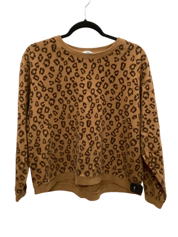 Top Long Sleeve Basic By Time And Tru In Leopard Print, Size: S