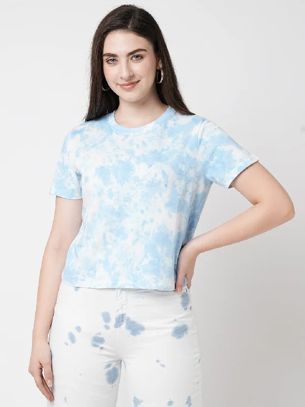 Women Sky Tie & Dye Short Sleeves T-shirt