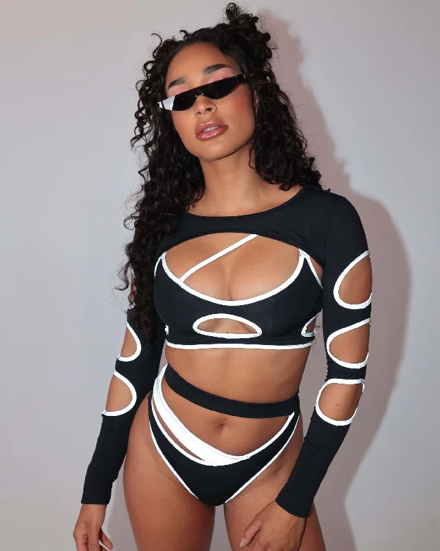 Backstage Baddie Reflective Cutout Top