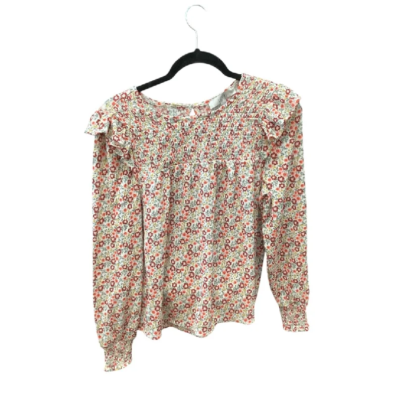 Top Long Sleeve By Loft In Floral Print, Size: Xs