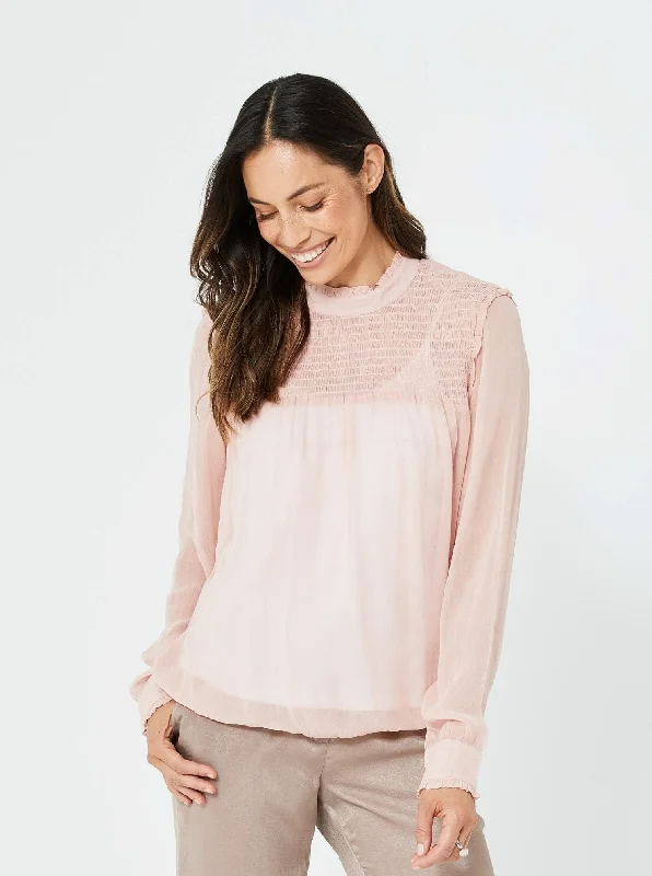 Woman Long Sleeves Top, Casual Top, Winter Top, Eva Top | Pink